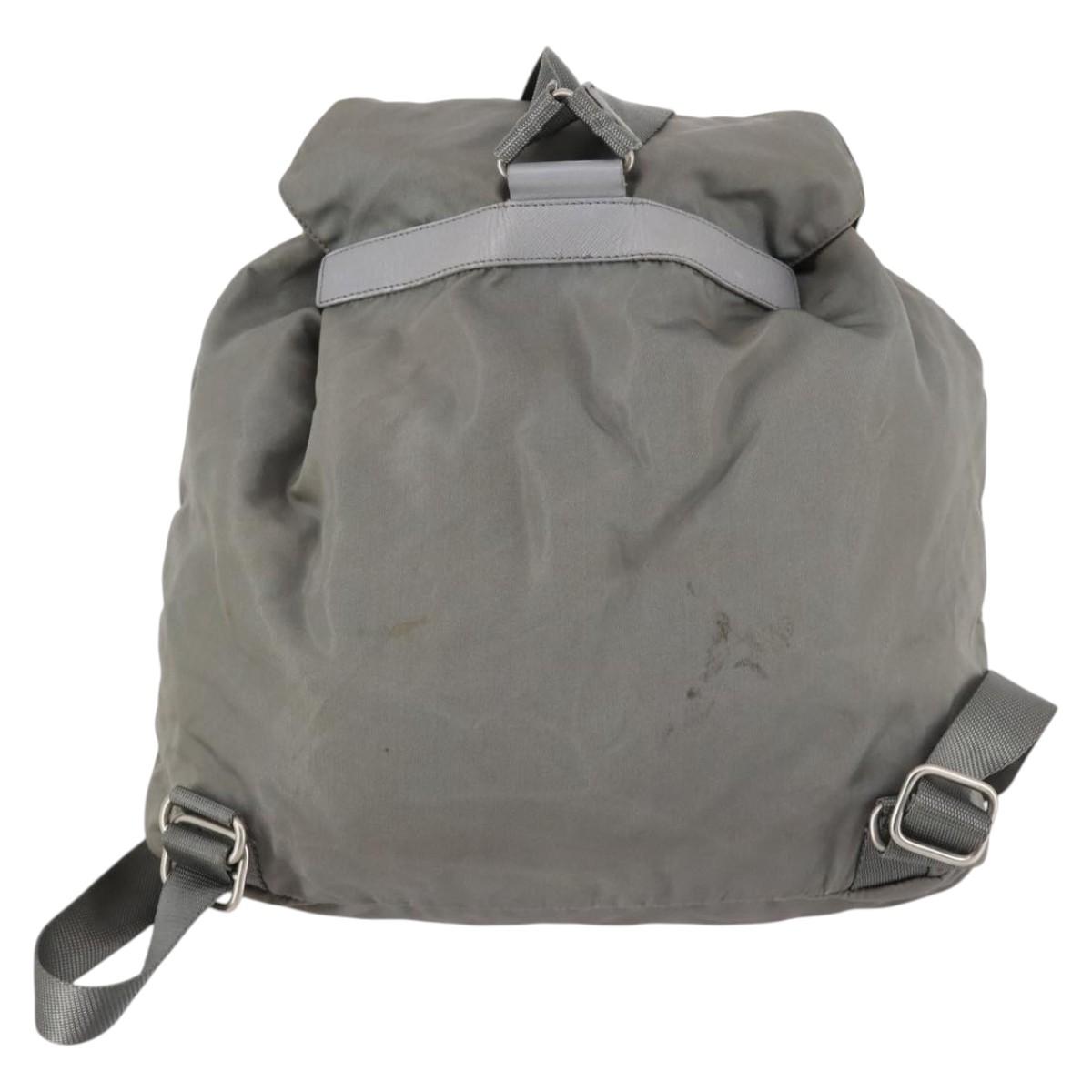 PRADA Backpack Nylon Green Silver Auth 141751