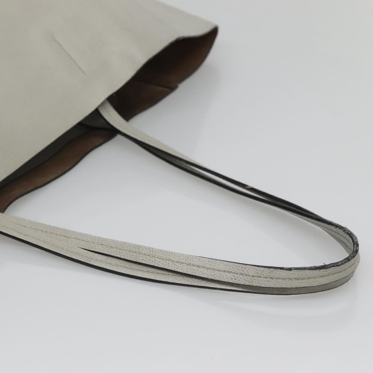 Valextra Tote Bag Leather Light gray Auth 141759