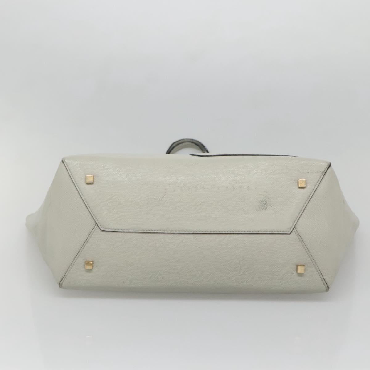Valextra Tote Bag Leather Light gray Auth 141759