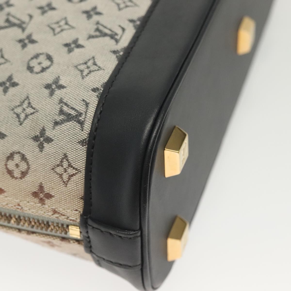 LOUIS VUITTON Monogram Mini Alma Haut Hand Bag Blue M92202 LV Auth 141760