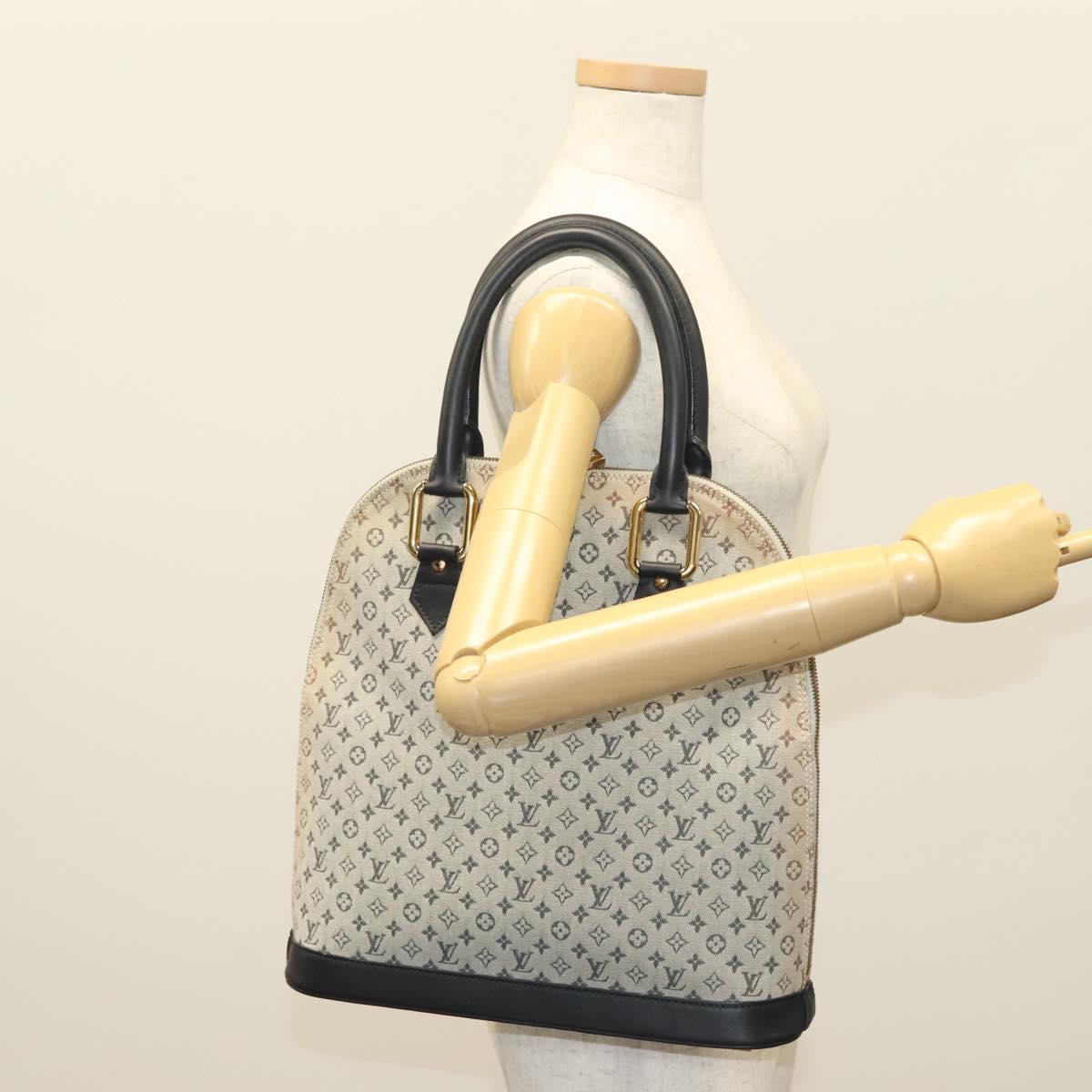 LOUIS VUITTON Monogram Mini Alma Haut Hand Bag Blue M92202 LV Auth 141760