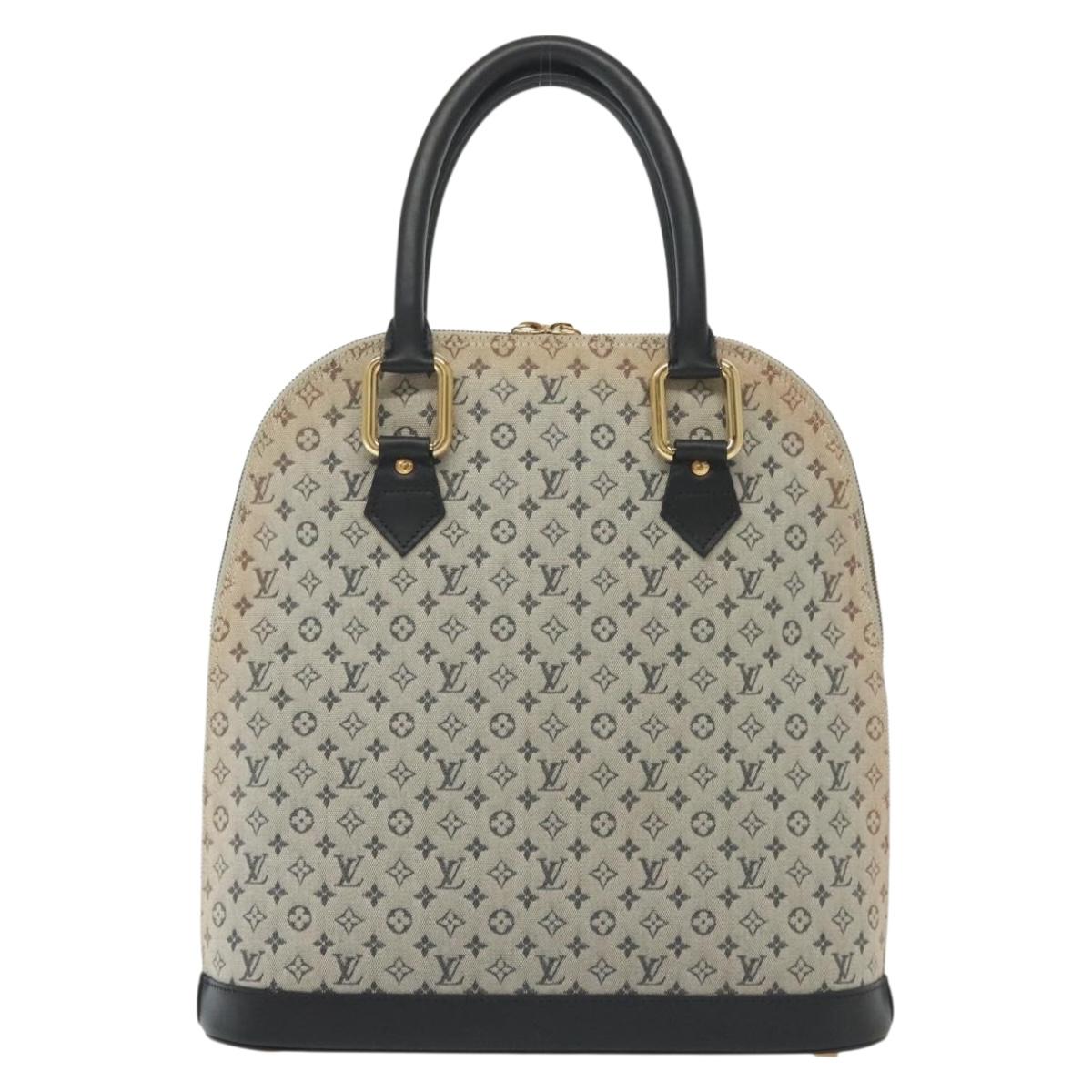 LOUIS VUITTON Monogram Mini Alma Haut Hand Bag Blue M92202 LV Auth 141760