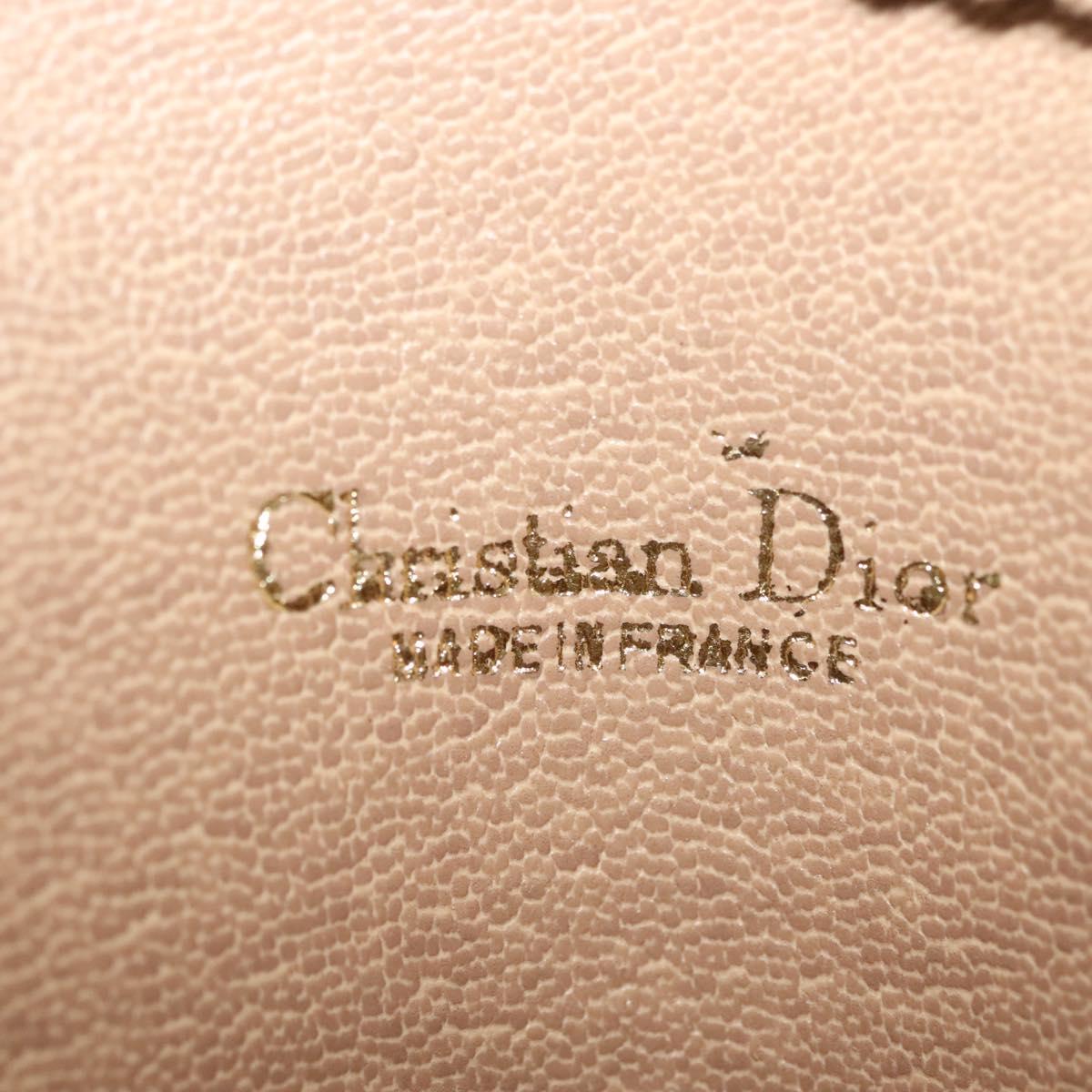 Christian Dior Honeycomb Canvas Chain Shoulder Bag PVC Beige Gold Auth 141763