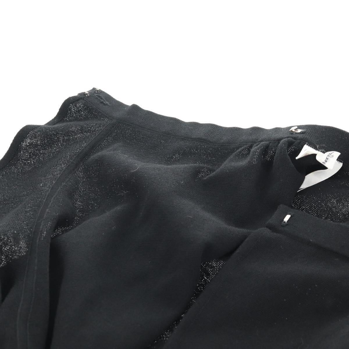 Christian Dior Wrap Skirt Wool Black Auth 141782V