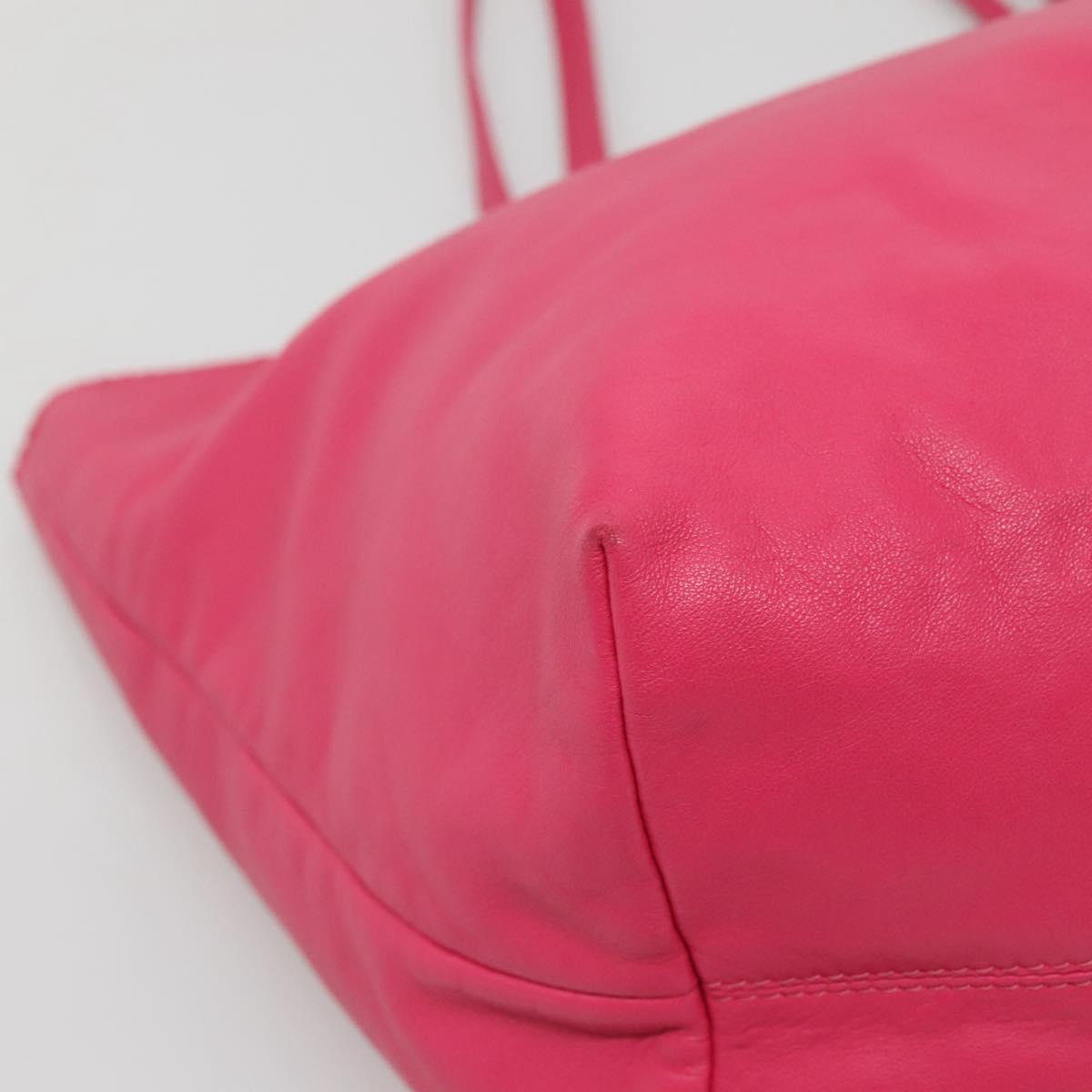 LOEWE Anagram Tote Bag Leather Pink Silver Auth 141784