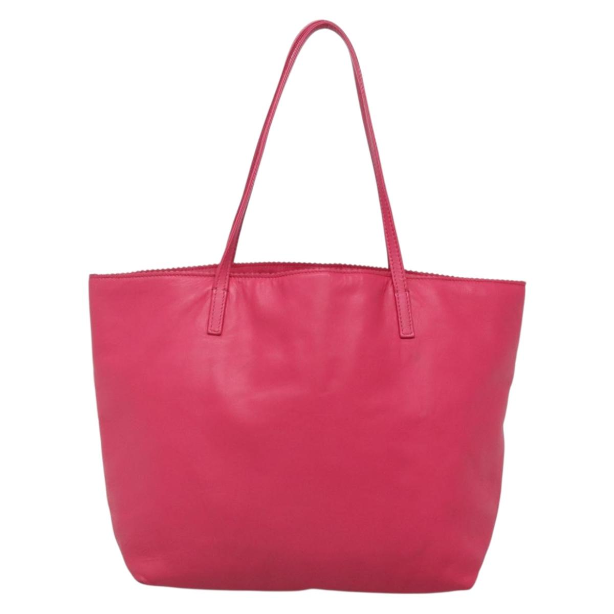 LOEWE Anagram Tote Bag Leather Pink Silver Auth 141784
