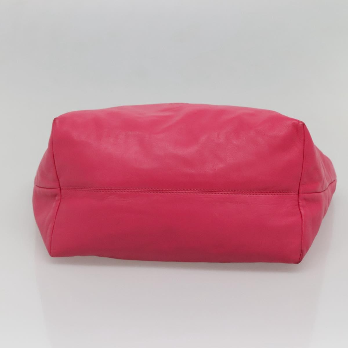 LOEWE Anagram Tote Bag Leather Pink Silver Auth 141784
