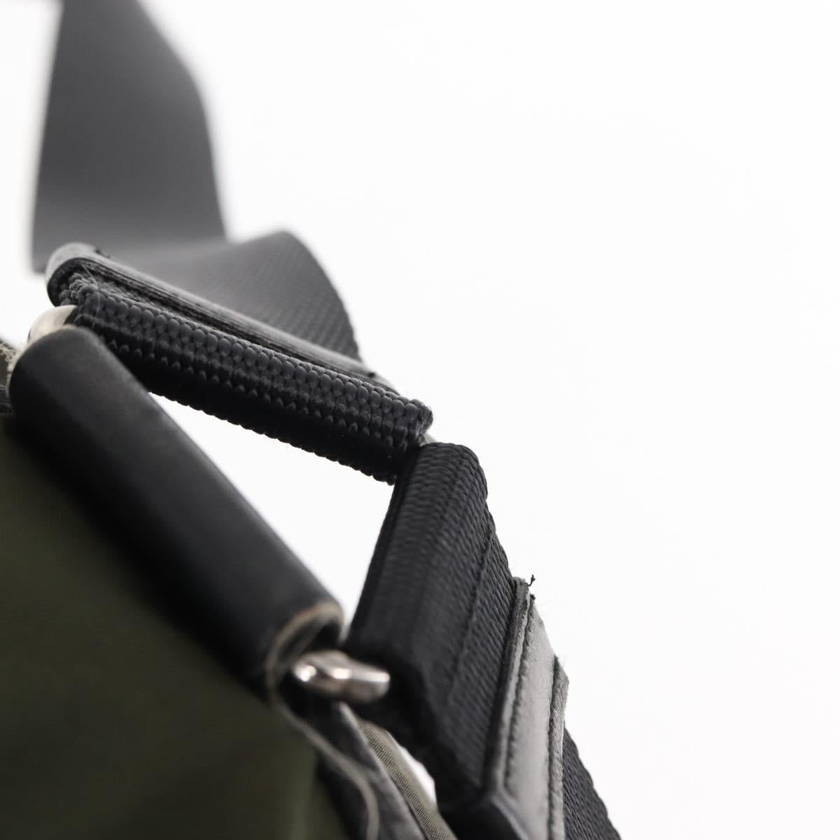 PRADA Backpack Nylon Khaki Silver Auth 141801