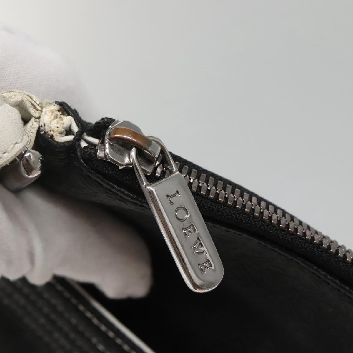LOEWE Shoulder Bag PVC Black Silver Auth 141812