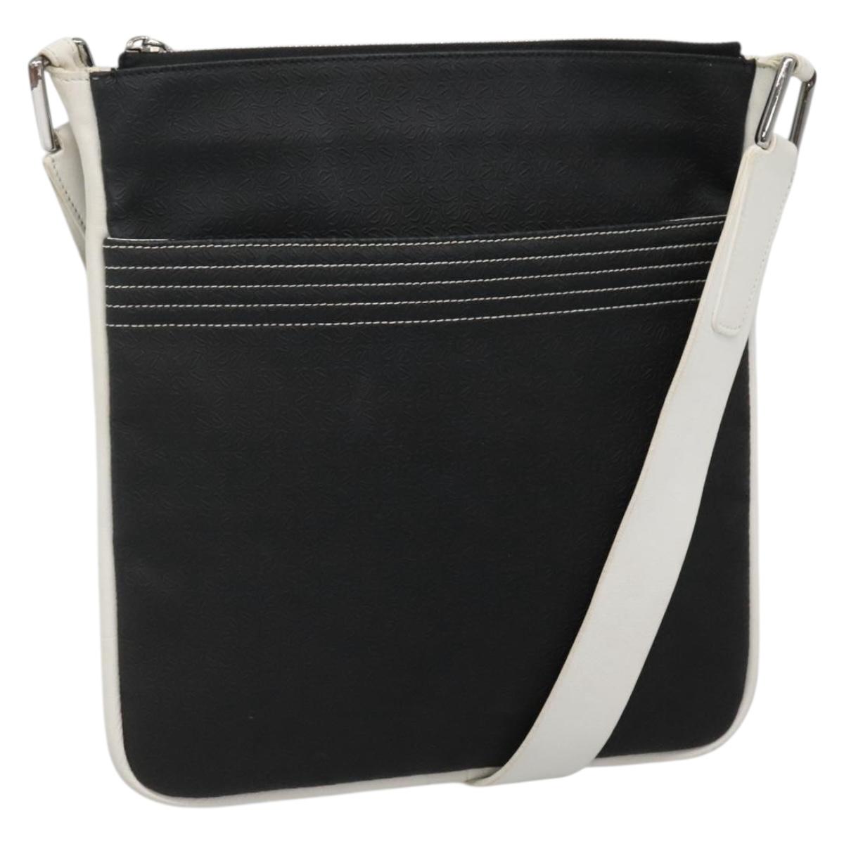 LOEWE Shoulder Bag PVC Black Silver Auth 141812