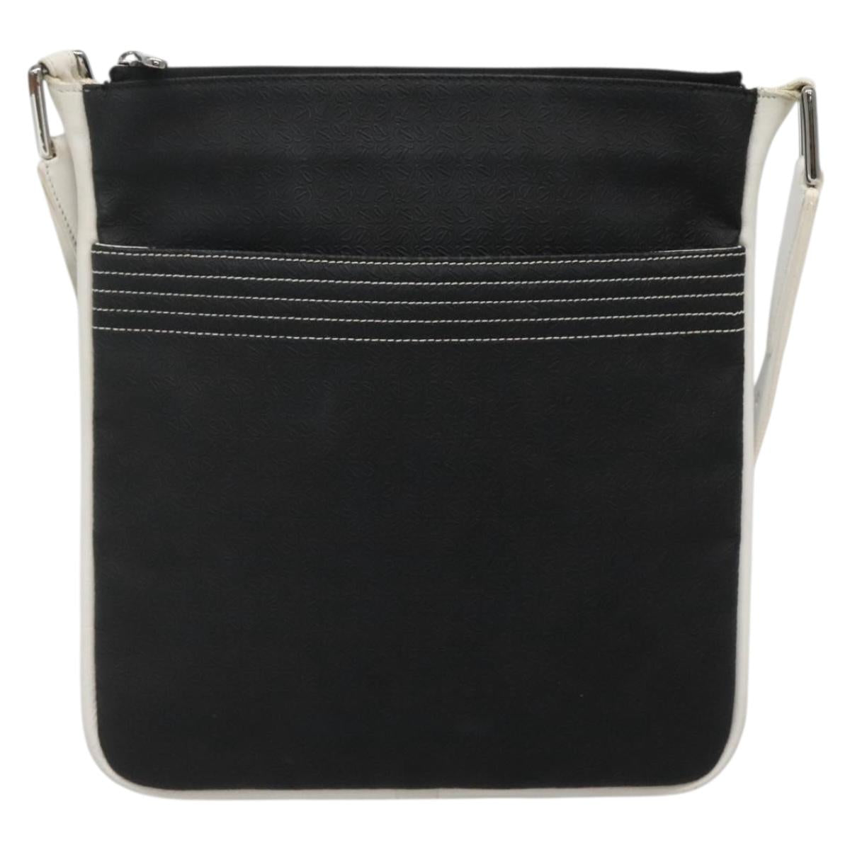 LOEWE Shoulder Bag PVC Black Silver Auth 141812
