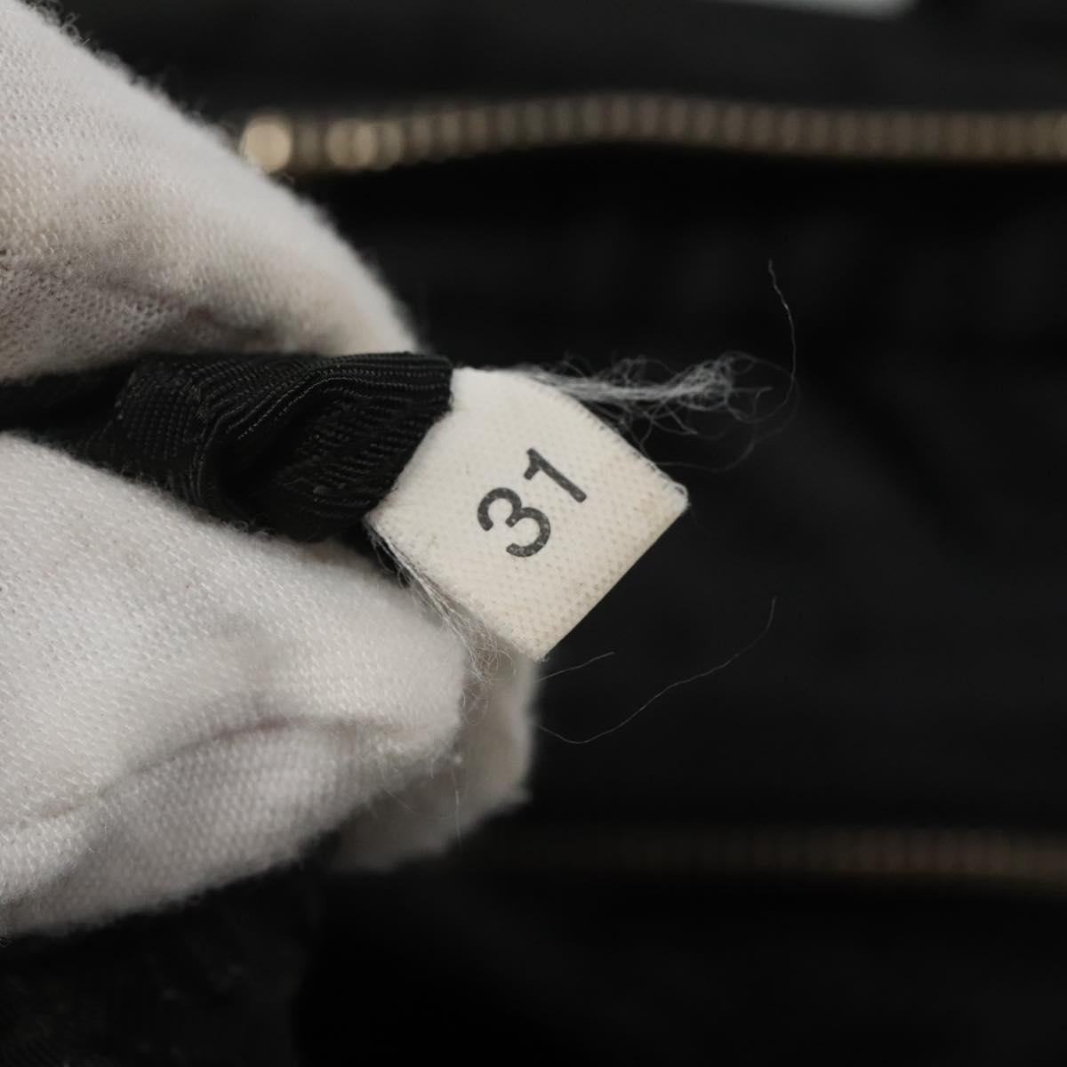 PRADA Hand Bag Nylon Black Gold Auth 141813