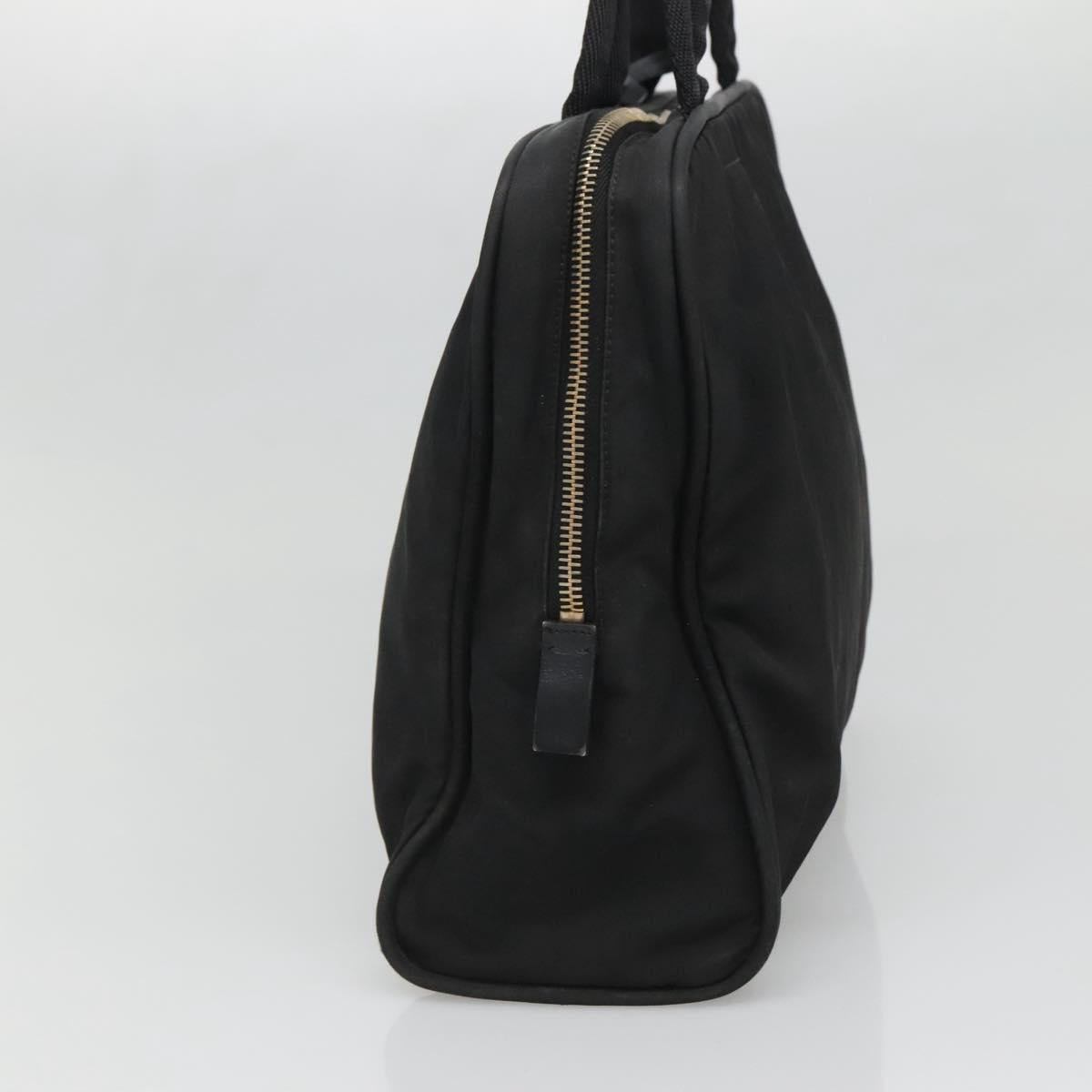 PRADA Hand Bag Nylon Black Gold Auth 141813