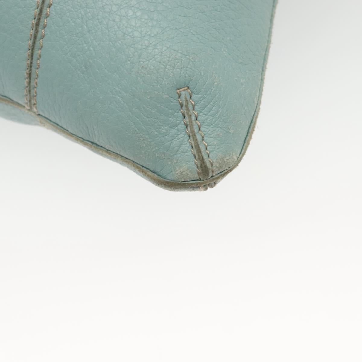 BOTTEGA VENETA Shoulder Bag Leather Light Blue 115778 Auth 141815