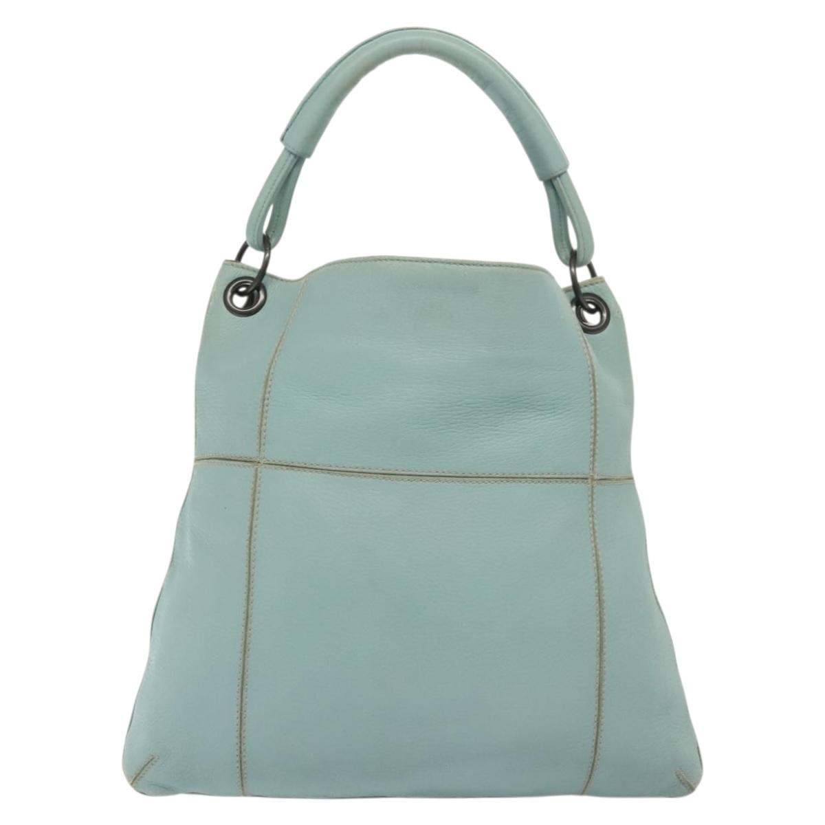 BOTTEGA VENETA Shoulder Bag Leather Light Blue 115778 Auth 141815