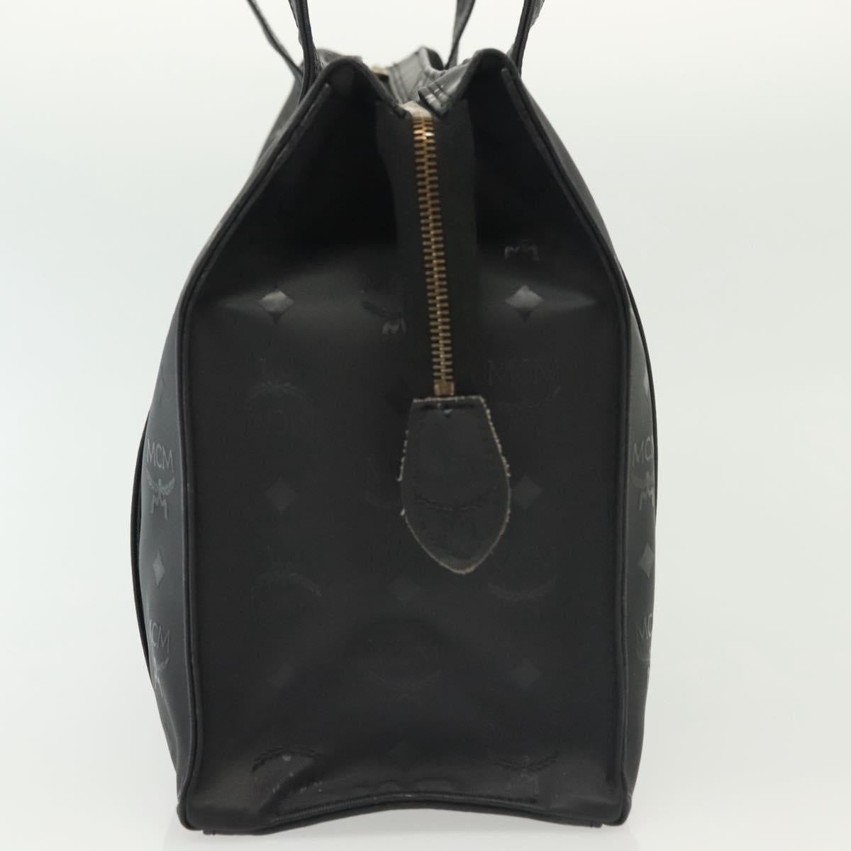 MCM Vicetos Logogram Shoulder Bag PVC Leather Black Gold Auth 141816