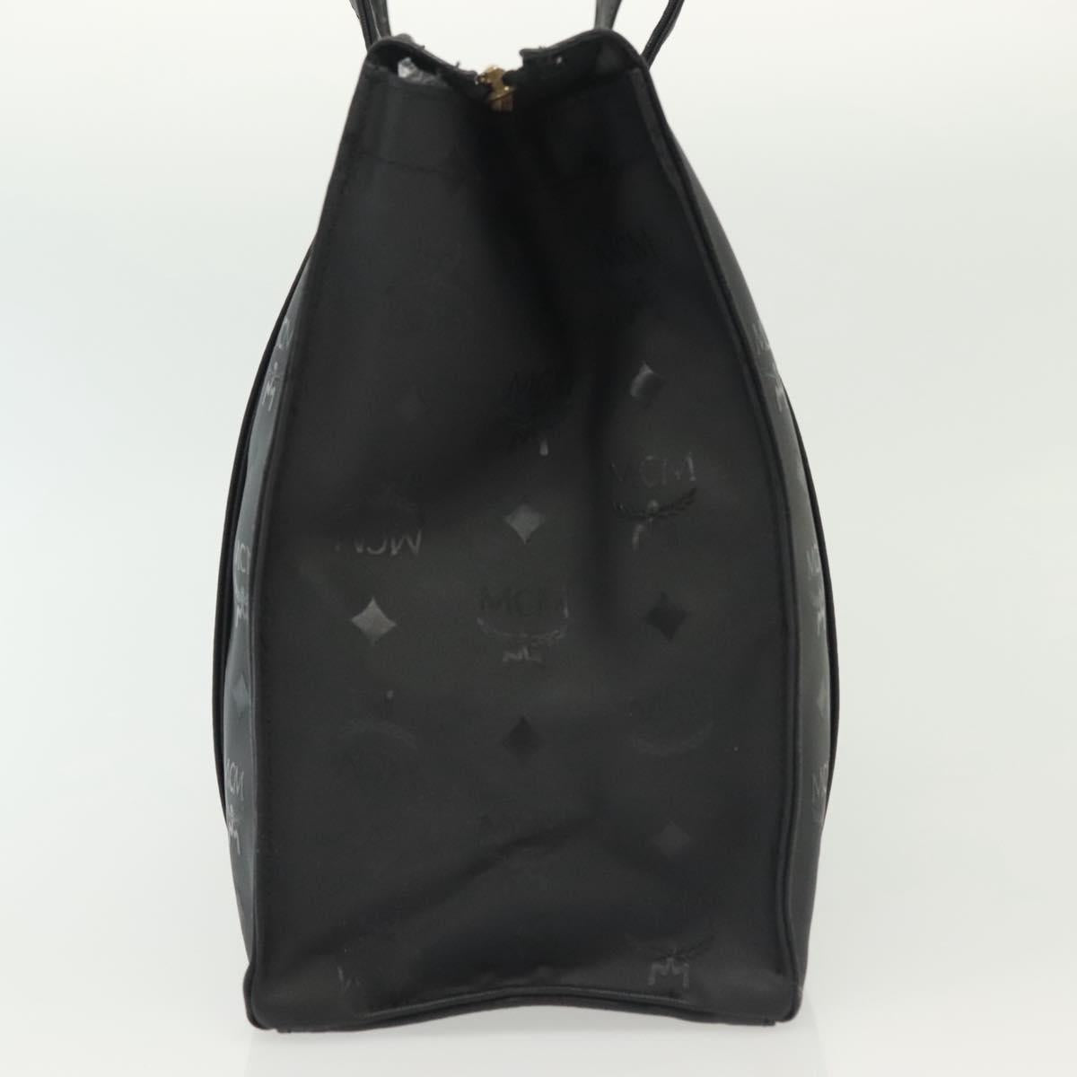 MCM Vicetos Logogram Shoulder Bag PVC Leather Black Gold Auth 141816