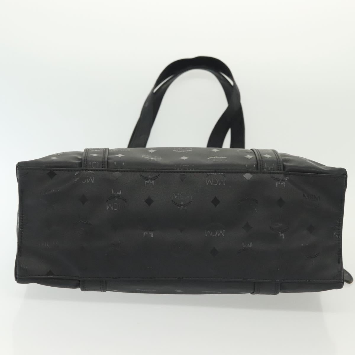 MCM Vicetos Logogram Shoulder Bag PVC Leather Black Gold Auth 141816