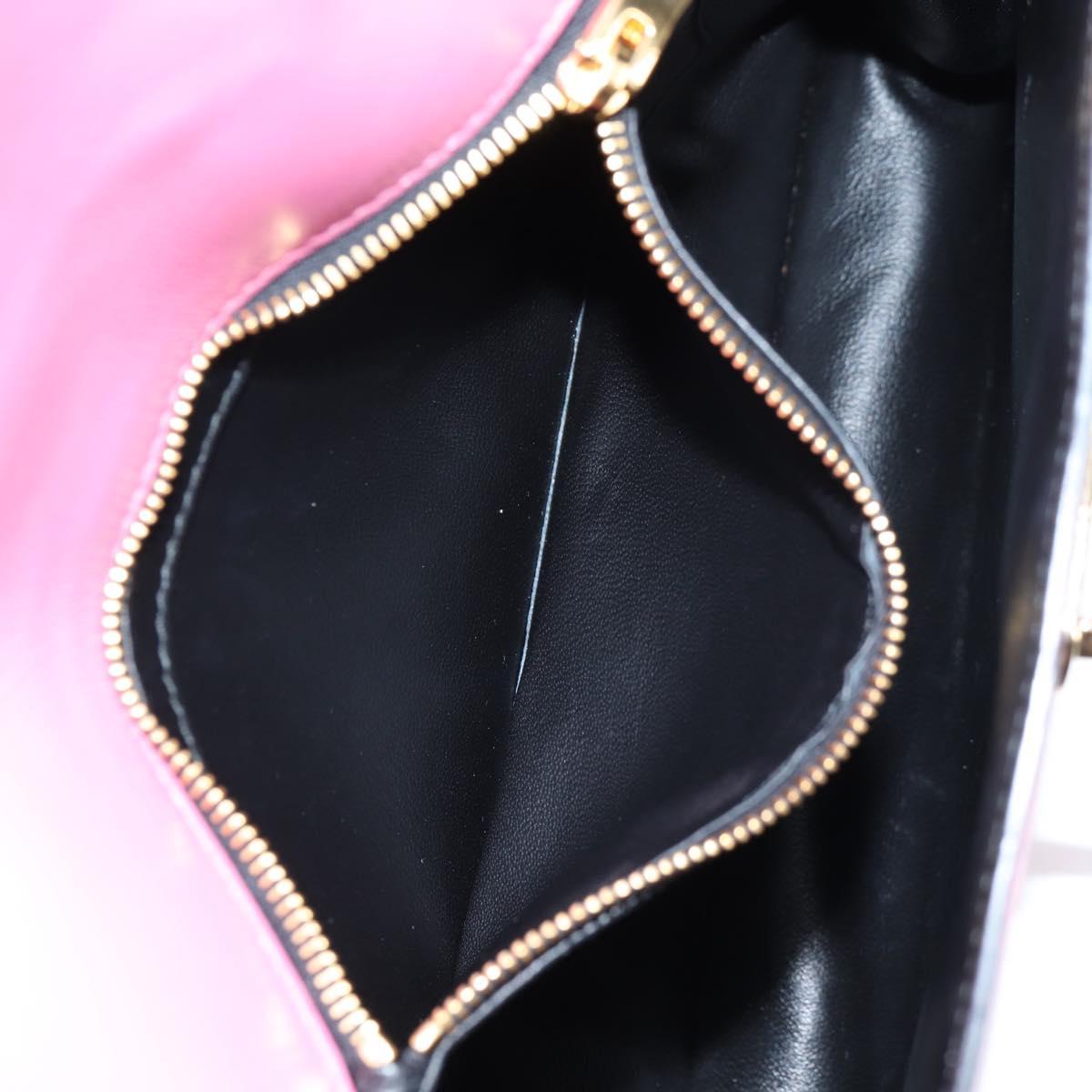 PRADA Bell Hand Bag Leather 2way Pink Gold Auth 141818M