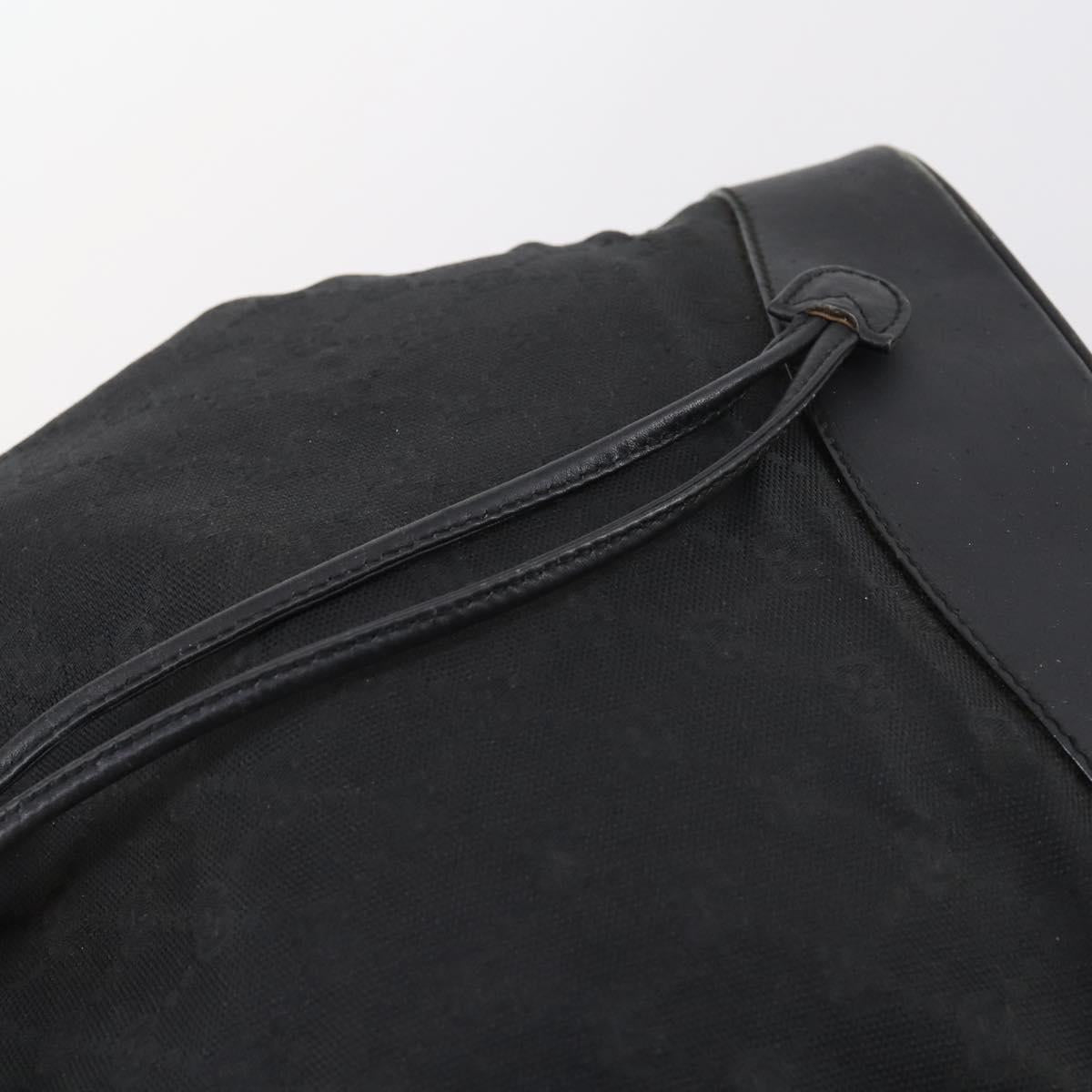 GUCCI GG Canvas Shoulder Bag Black Gold 001 2854 1627 Auth 141820