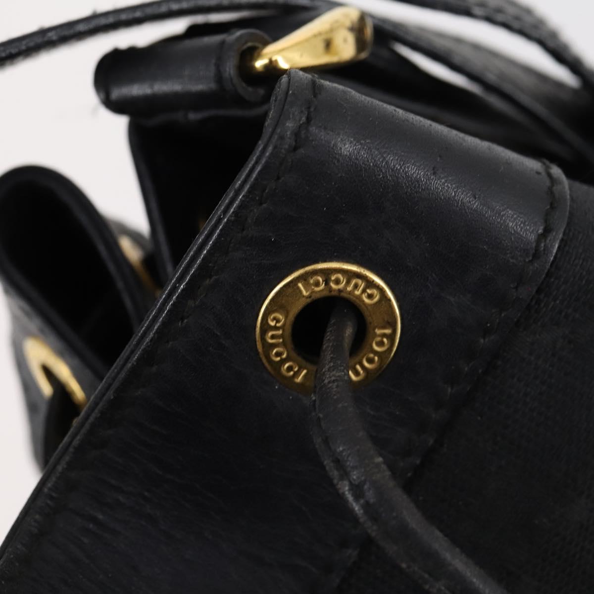 GUCCI GG Canvas Shoulder Bag Black Gold 001 2854 1627 Auth 141820