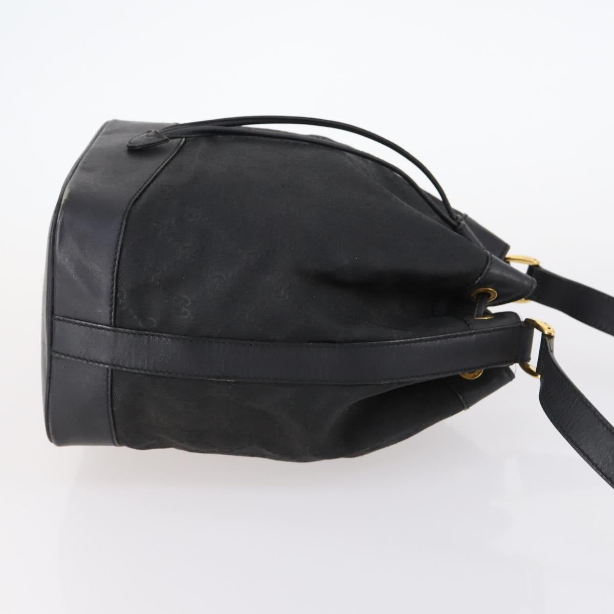 GUCCI GG Canvas Shoulder Bag Black Gold 001 2854 1627 Auth 141820