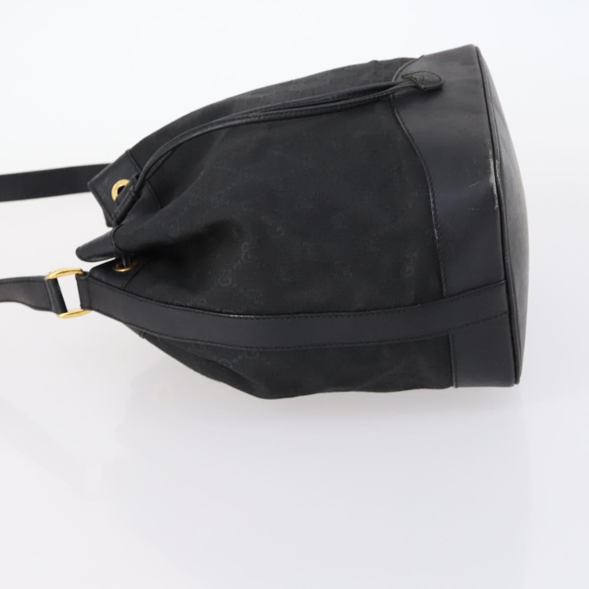 GUCCI GG Canvas Shoulder Bag Black Gold 001 2854 1627 Auth 141820