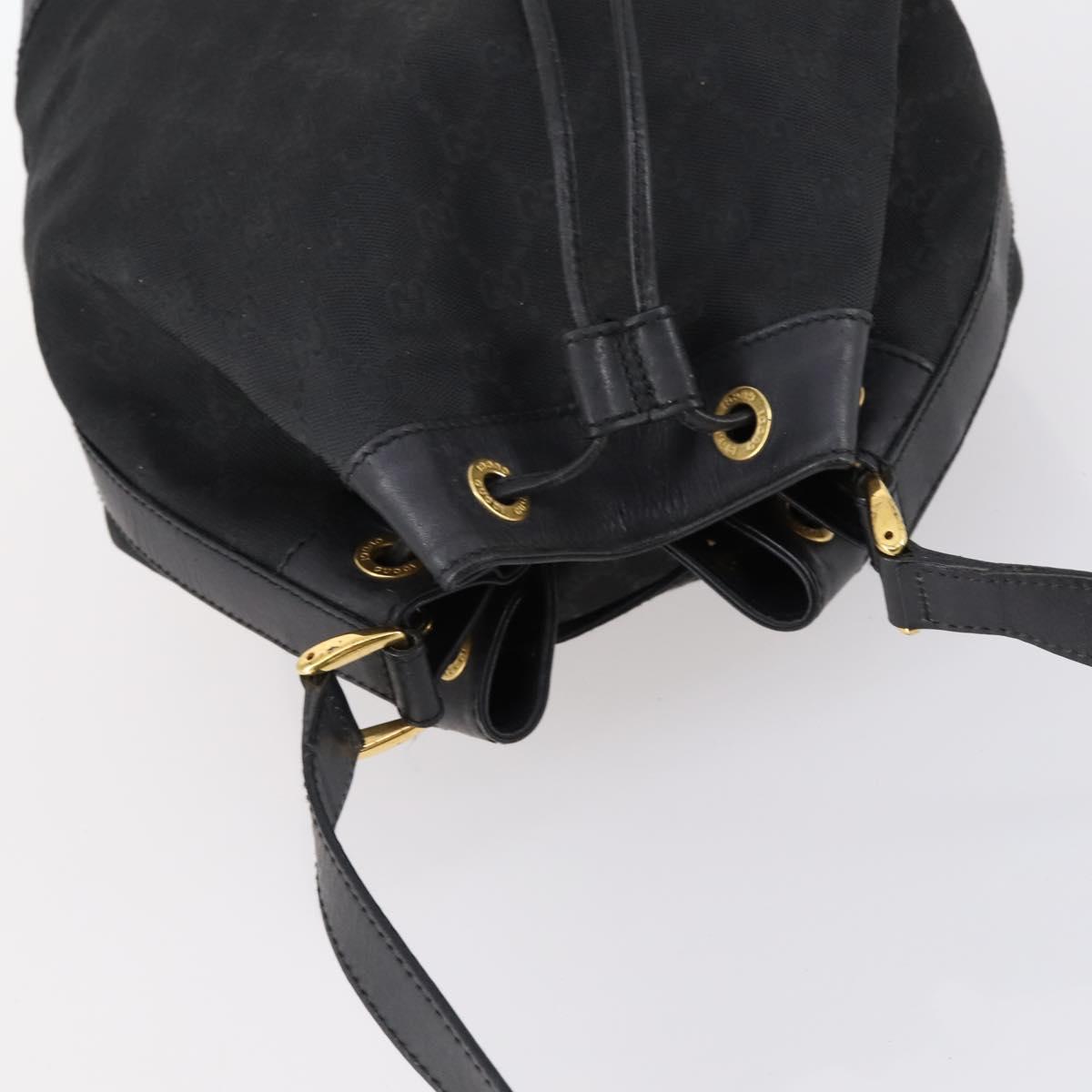 GUCCI GG Canvas Shoulder Bag Black Gold 001 2854 1627 Auth 141820