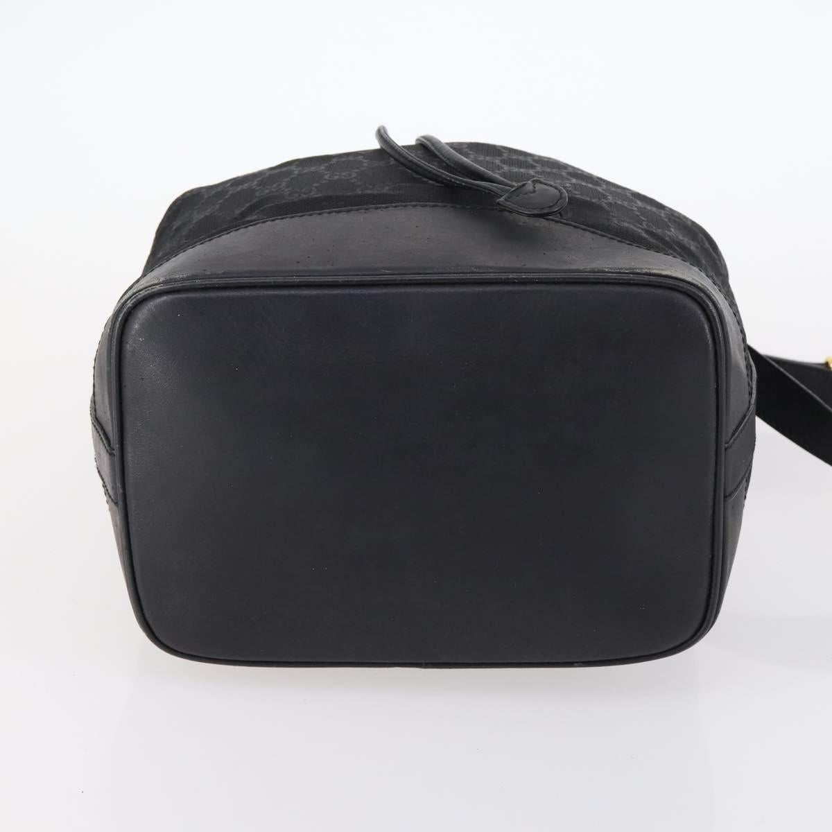 GUCCI GG Canvas Shoulder Bag Black Gold 001 2854 1627 Auth 141820