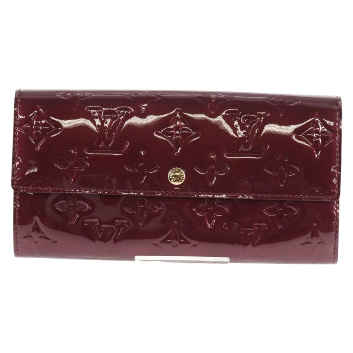 LOUIS VUITTON Vernis Portefeuille Sarah Wallet Rouge Favist M91521 Auth 141830V