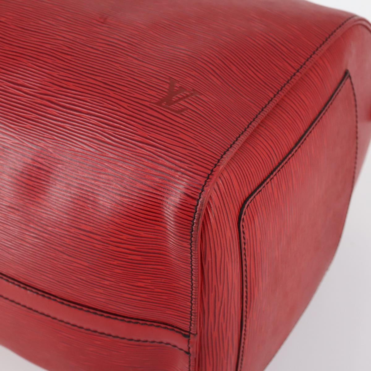LOUIS VUITTON Epi Keepall 50 Boston Bag Red M42967 LV Auth 141838