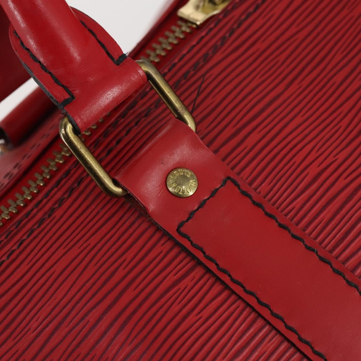 LOUIS VUITTON Epi Keepall 50 Boston Bag Red M42967 LV Auth 141838
