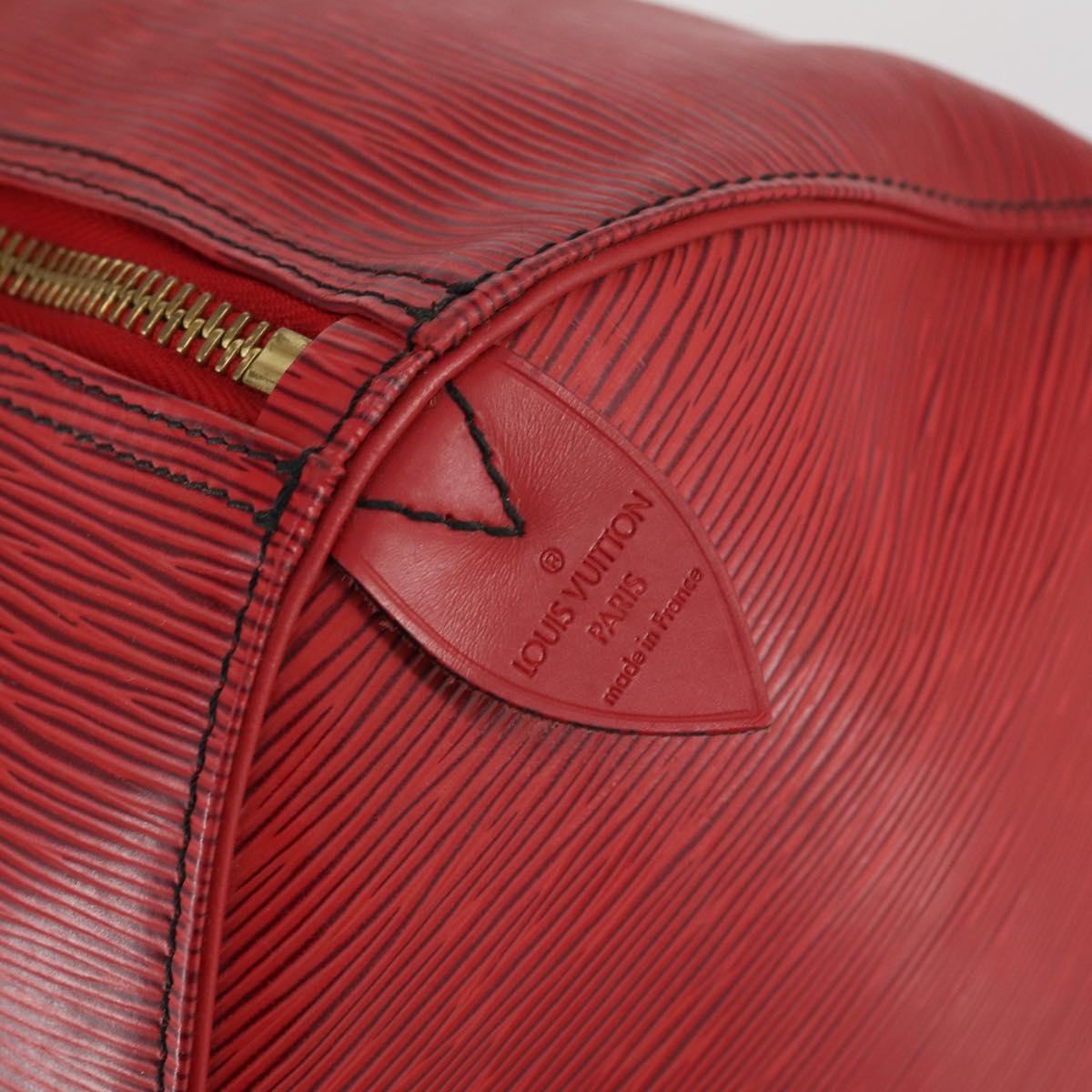 LOUIS VUITTON Epi Keepall 50 Boston Bag Red M42967 LV Auth 141838