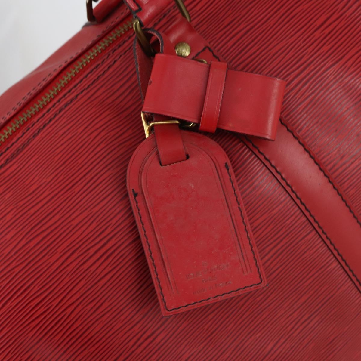 LOUIS VUITTON Epi Keepall 50 Boston Bag Red M42967 LV Auth 141838