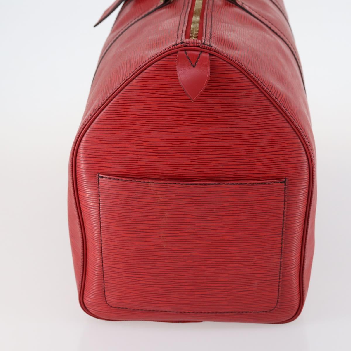 LOUIS VUITTON Epi Keepall 50 Boston Bag Red M42967 LV Auth 141838