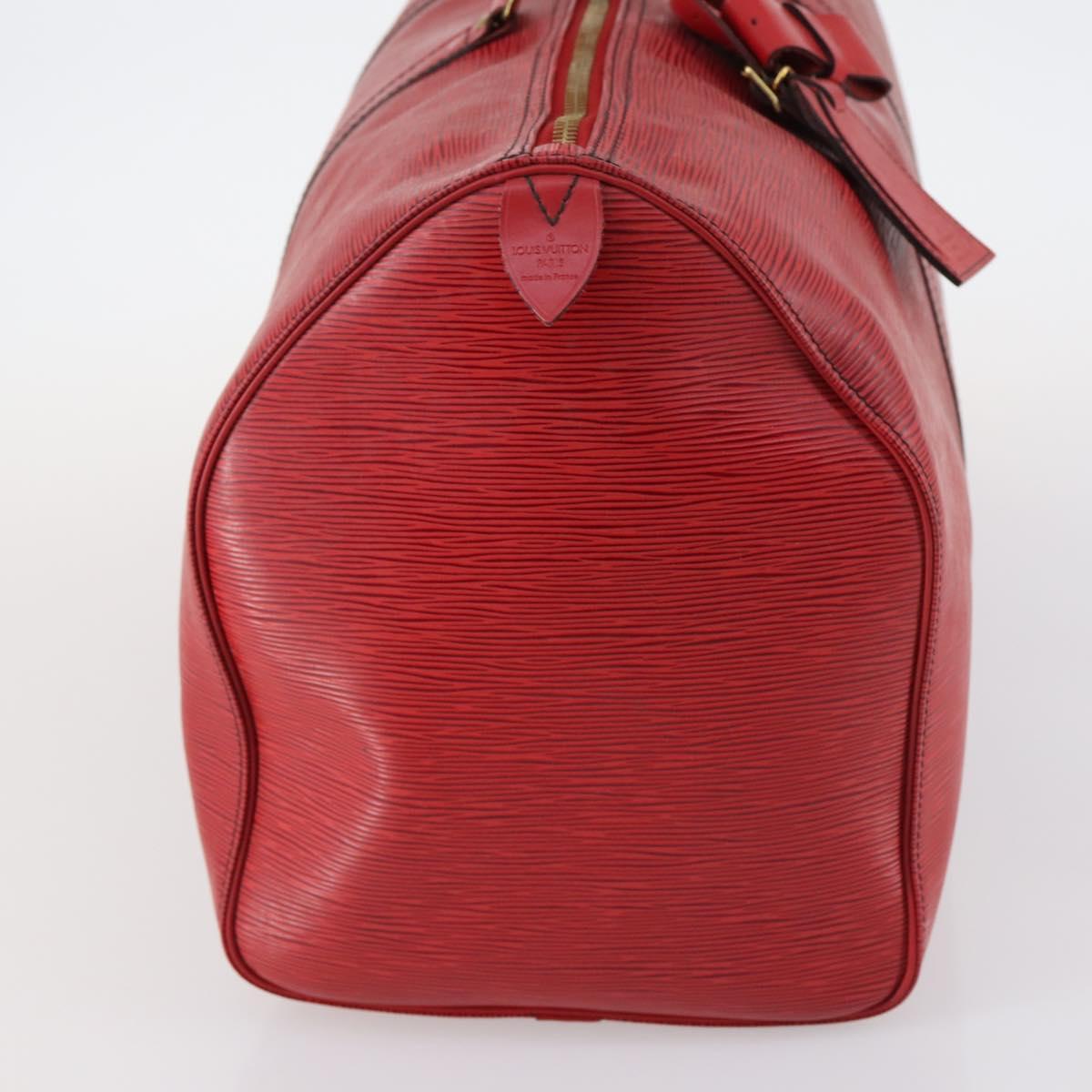 LOUIS VUITTON Epi Keepall 50 Boston Bag Red M42967 LV Auth 141838