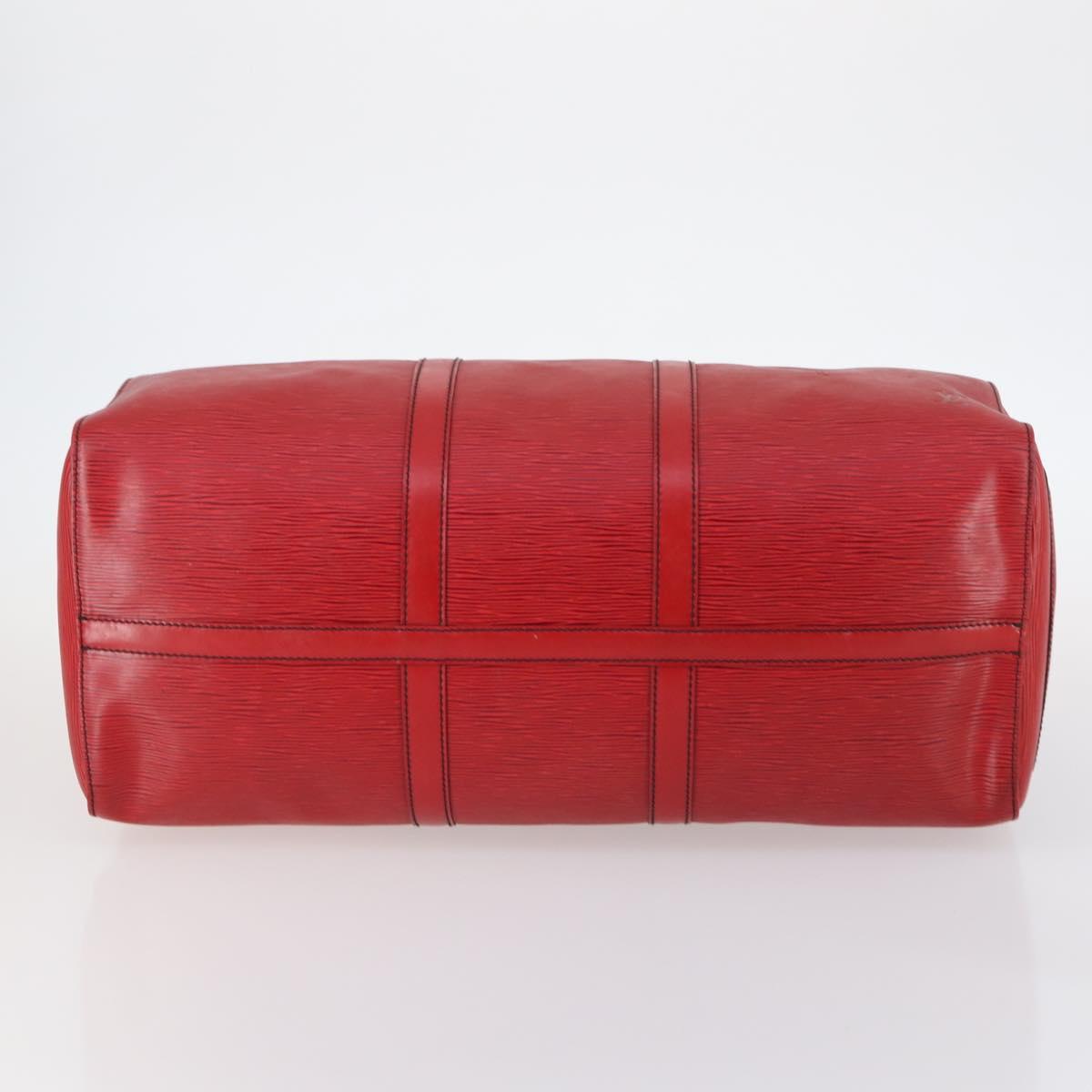 LOUIS VUITTON Epi Keepall 50 Boston Bag Red M42967 LV Auth 141838