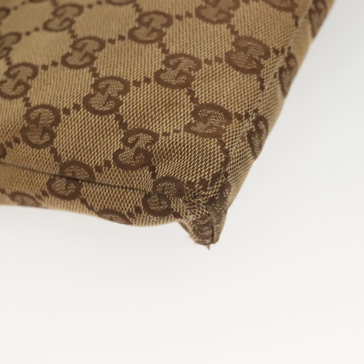 GUCCI GG Canvas Waist bag Beige Silver 28566 Auth 141840