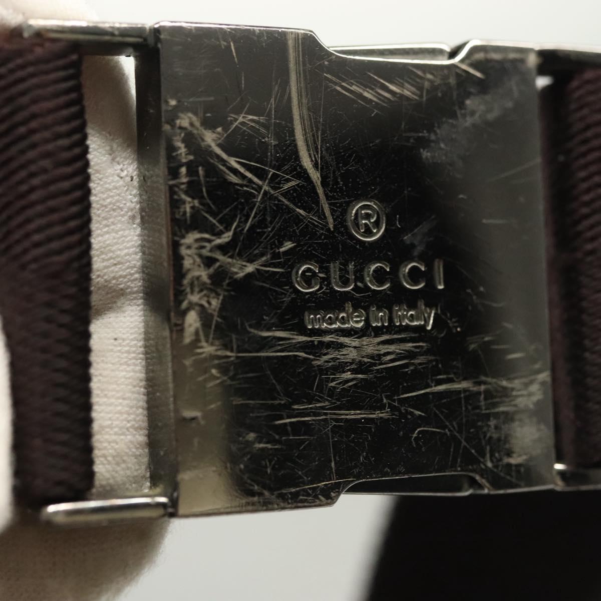 GUCCI GG Canvas Waist bag Beige Silver 28566 Auth 141840