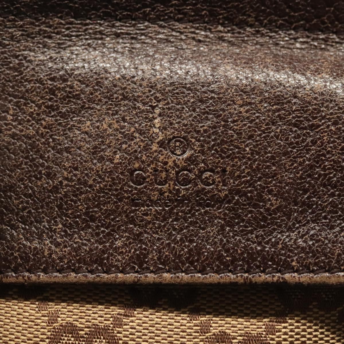 GUCCI GG Canvas Waist bag Beige Silver 28566 Auth 141840