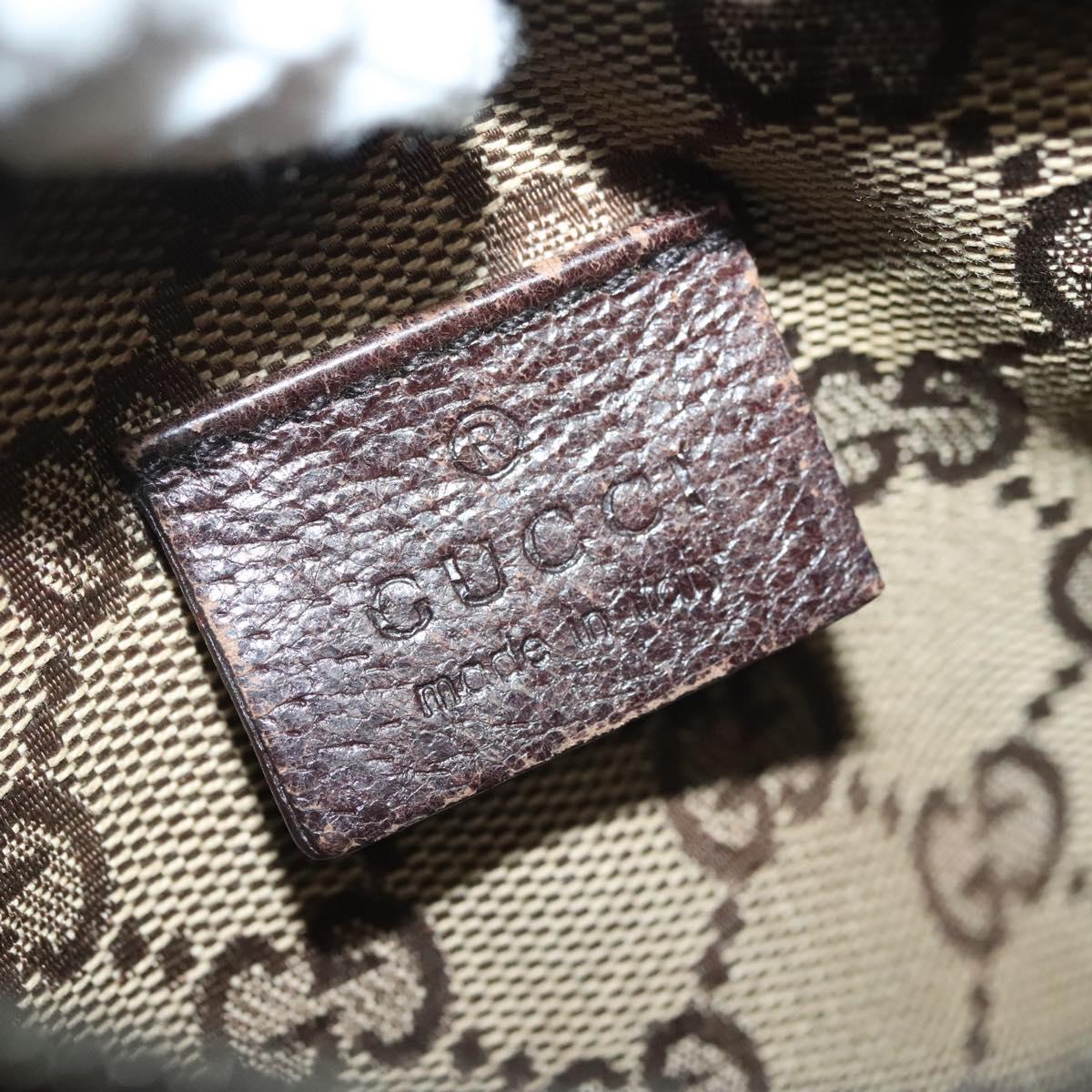 GUCCI GG Canvas Waist bag Beige Silver 28566 Auth 141840
