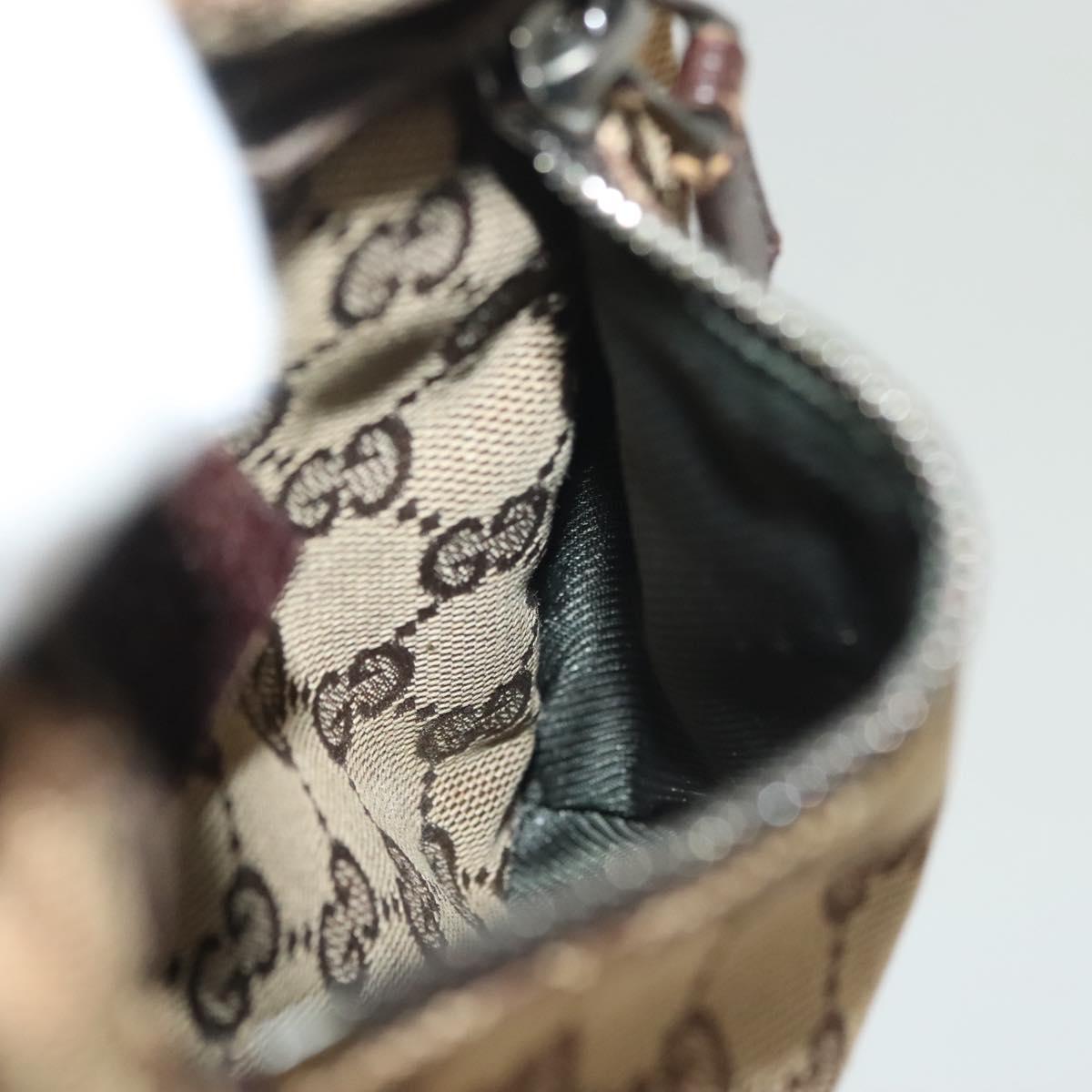 GUCCI GG Canvas Waist bag Beige Silver 28566 Auth 141840