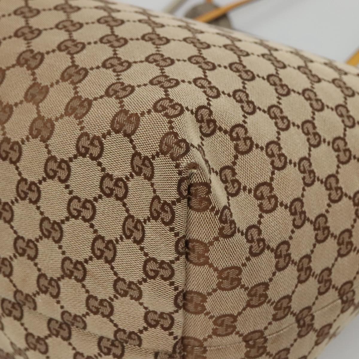 GUCCI GG Canvas Tote Bag Beige Gold 212373 Auth 141849