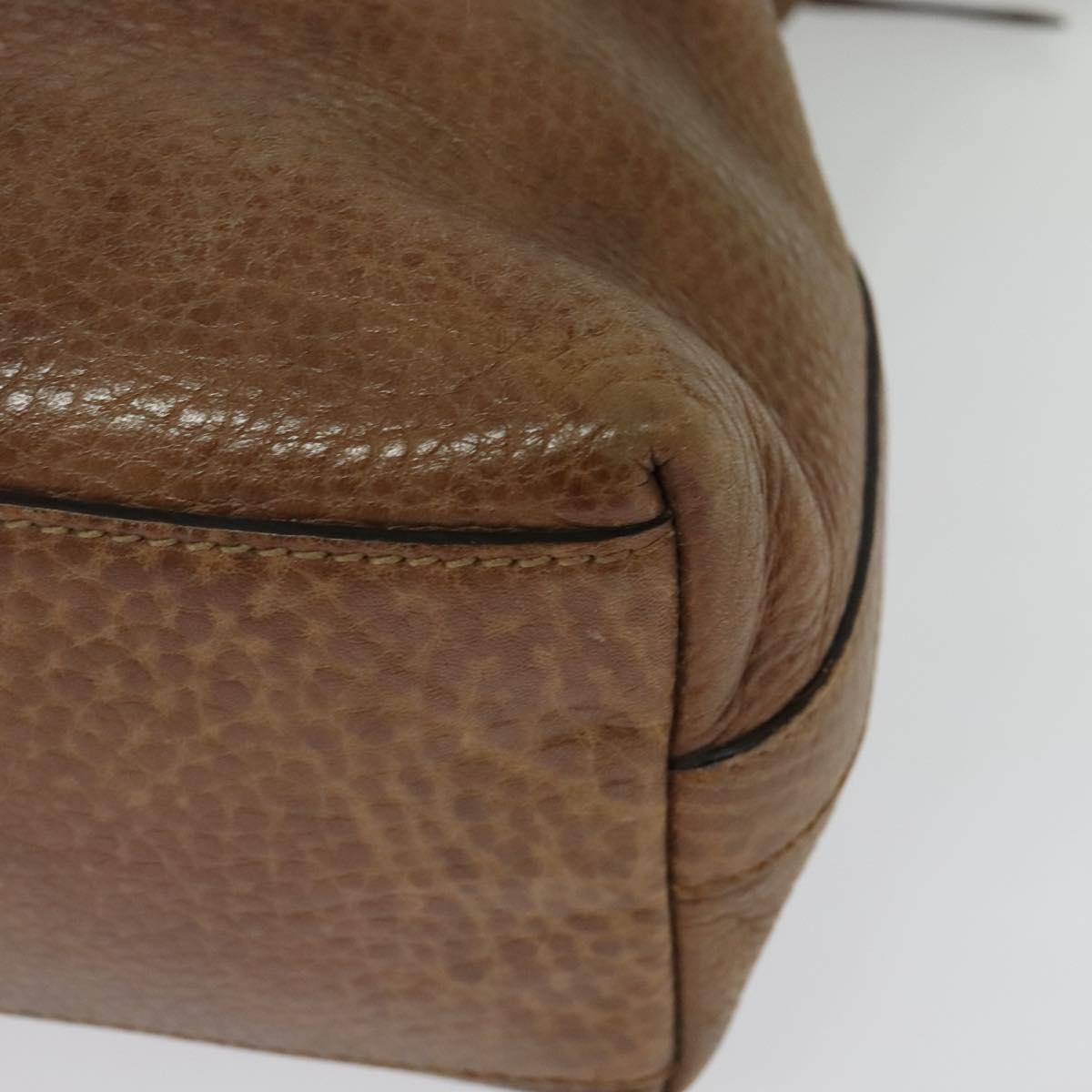 GUCCI Miss GG Shoulder Bag Leather Brown Silver 326514 Auth 141853
