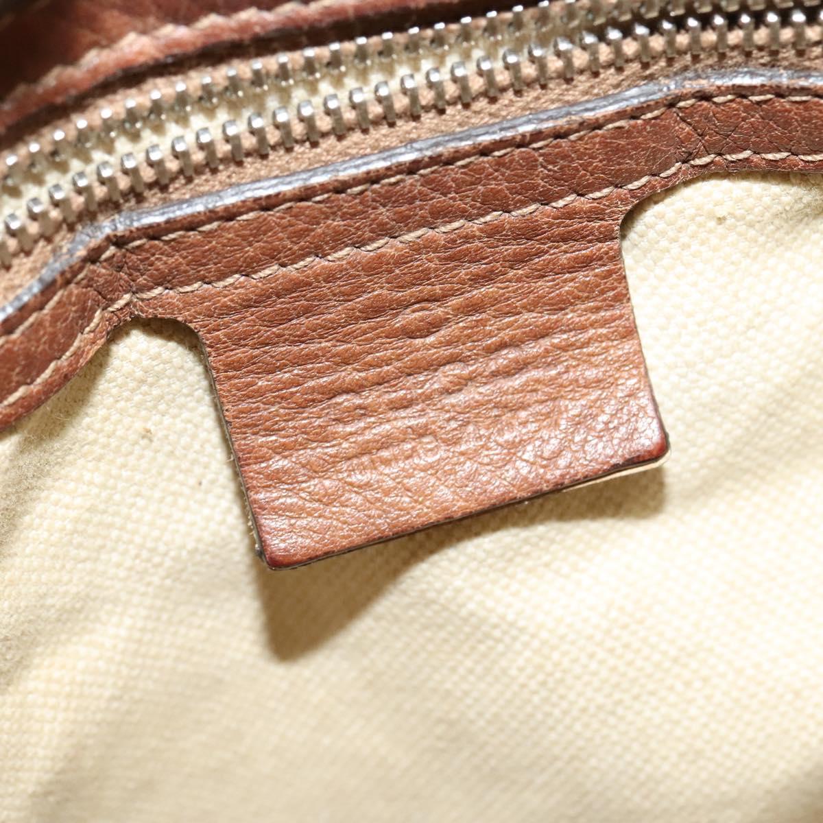GUCCI Miss GG Shoulder Bag Leather Brown Silver 326514 Auth 141853