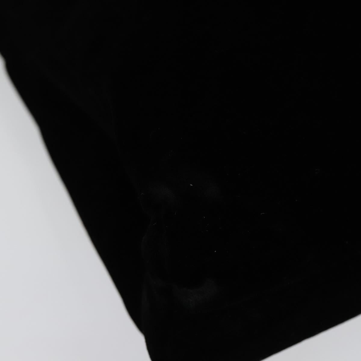 PRADA Hand Bag Velor Black Silver Auth 141854