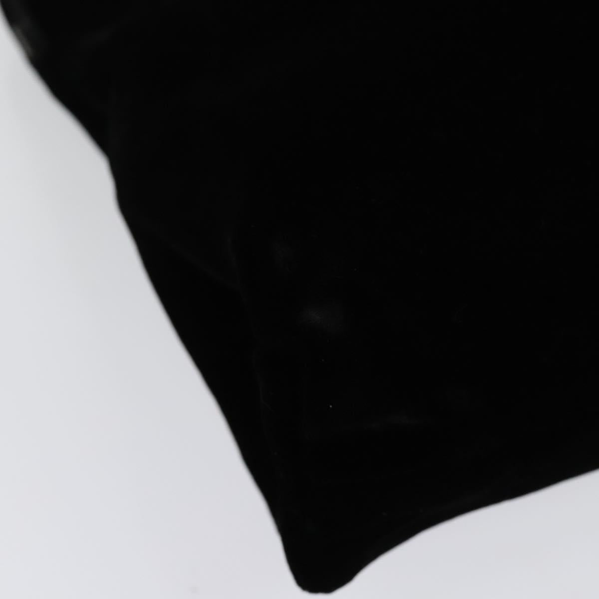 PRADA Hand Bag Velor Black Silver Auth 141854