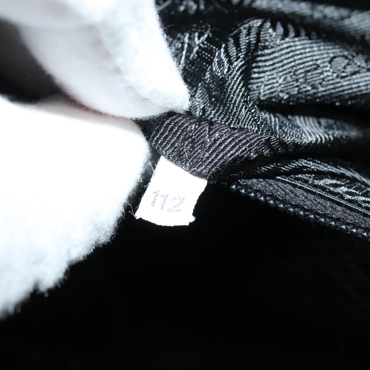 PRADA Hand Bag Velor Black Silver Auth 141854