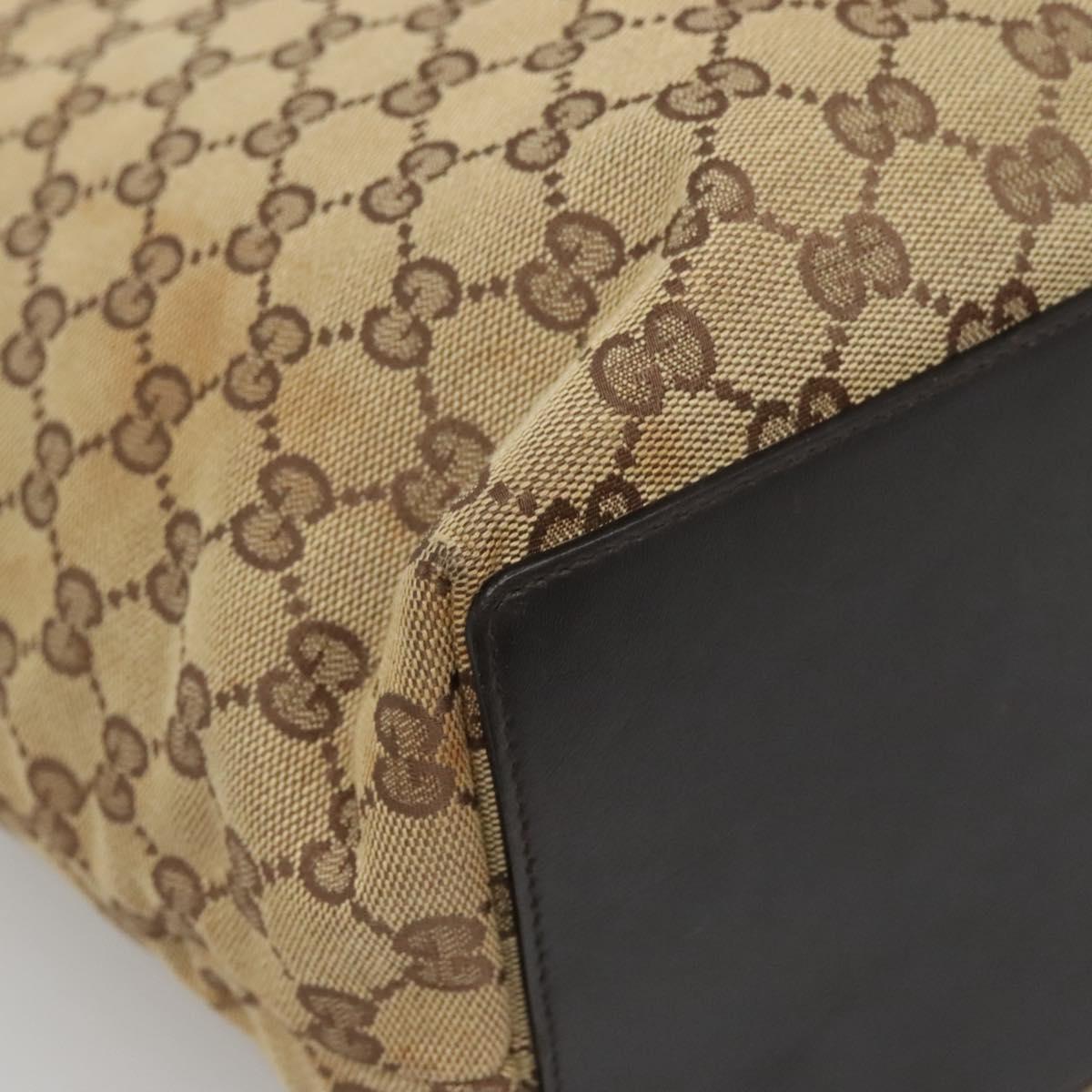 GUCCI GG Canvas Tote Bag Beige Gold 002 1097 2404 Auth 141857