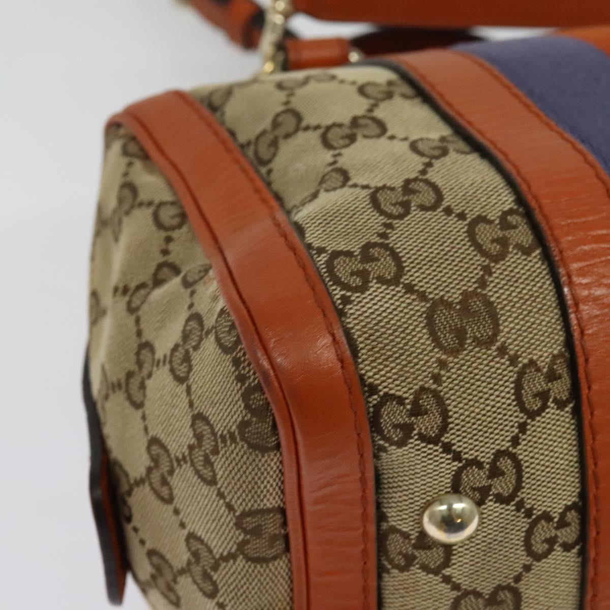 GUCCI GG Canvas Hand Bag 2way Beige Gold 269876 Auth 141858